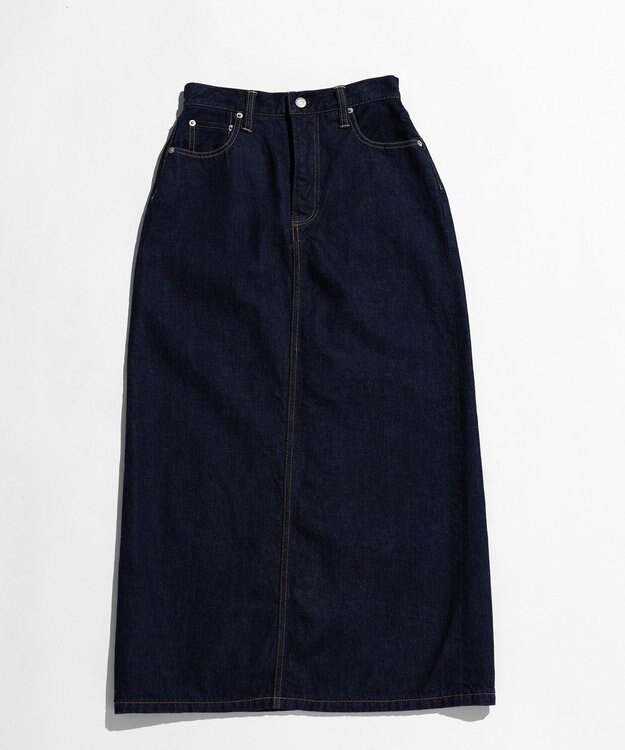LENO DENIM SKIRT　デニムマキシスカート BLACK