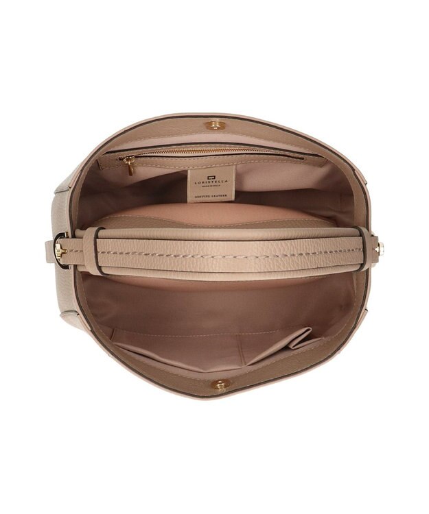 INTER-CHAUSSURES 【LORISTELLA】ミディアムサイズレザーハンドバッグ オーク