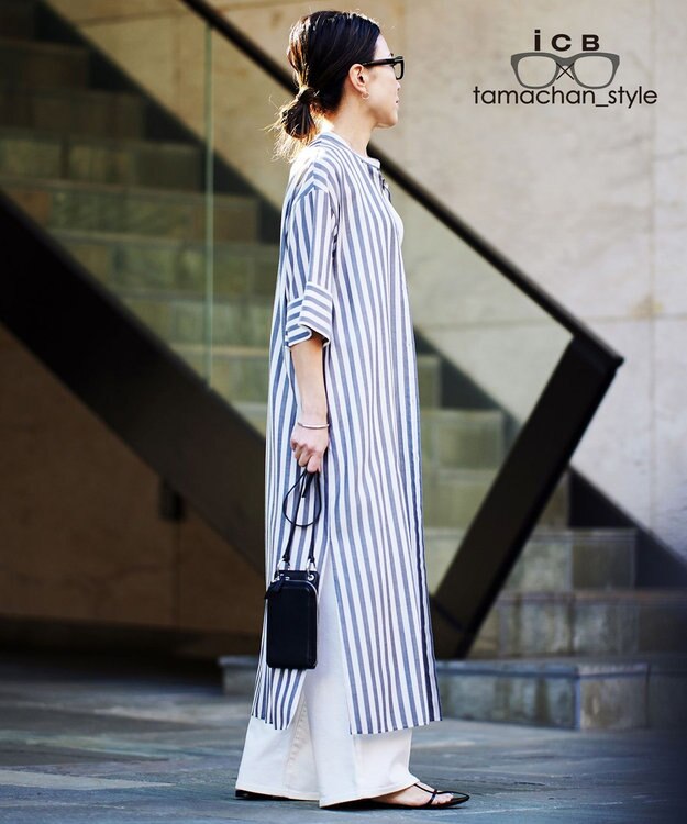 ICB 【ICB×tamachan_style コラボ】スタイルアップ ワイドデニム ホワイト系