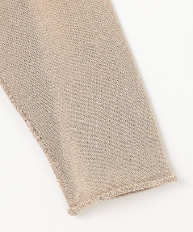 自由区 L 【洗える】ドライコットンハイゲージペプラム ニット ベージュ