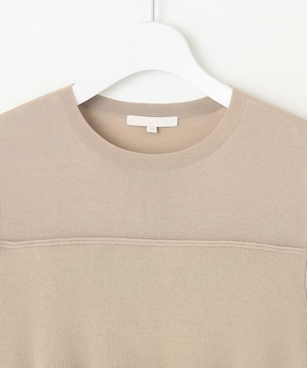 自由区 【洗える】ドライコットンハイゲージペプラム ニット ベージュ