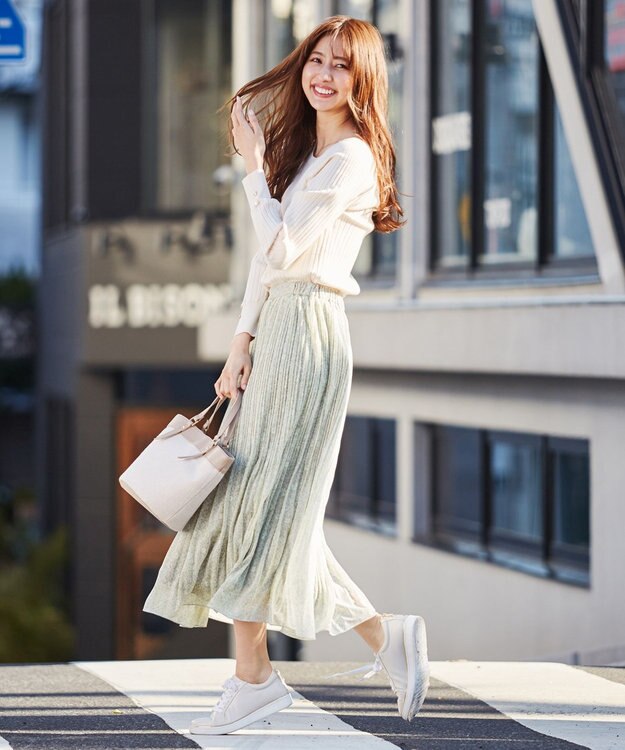 ANY SIS L 【洗える】キュウシンRIB ニット アイボリー