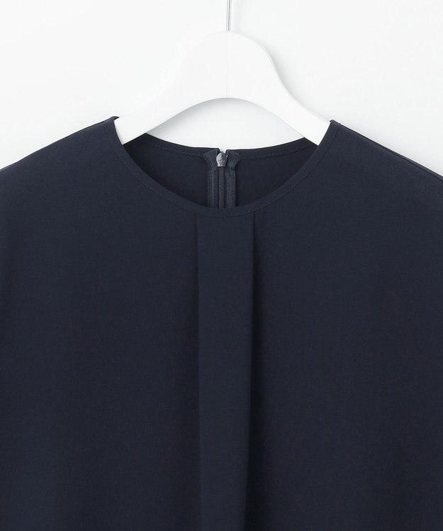 自由区 【セットアップ対応・UVカット・接触冷感・洗える】ライトストレッチ ブラウス ネイビー