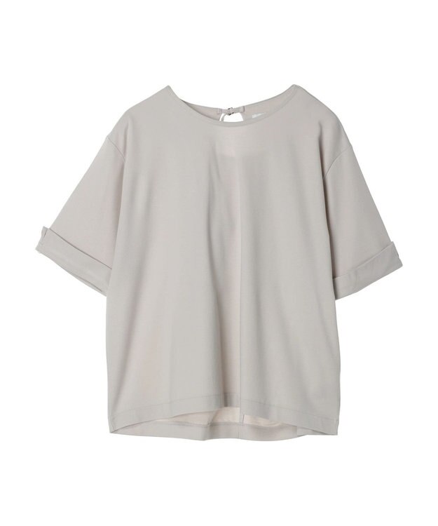 AMERICAN HOLIC 接触冷感バックタック袖折り返しカットプルオーバー Gray Beige