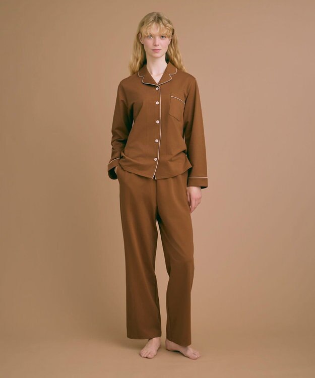 une nana cool 【綿100%】72/2 メガハイゲージパジャマ MADE WITH LIBERTY FABRIC マスタード