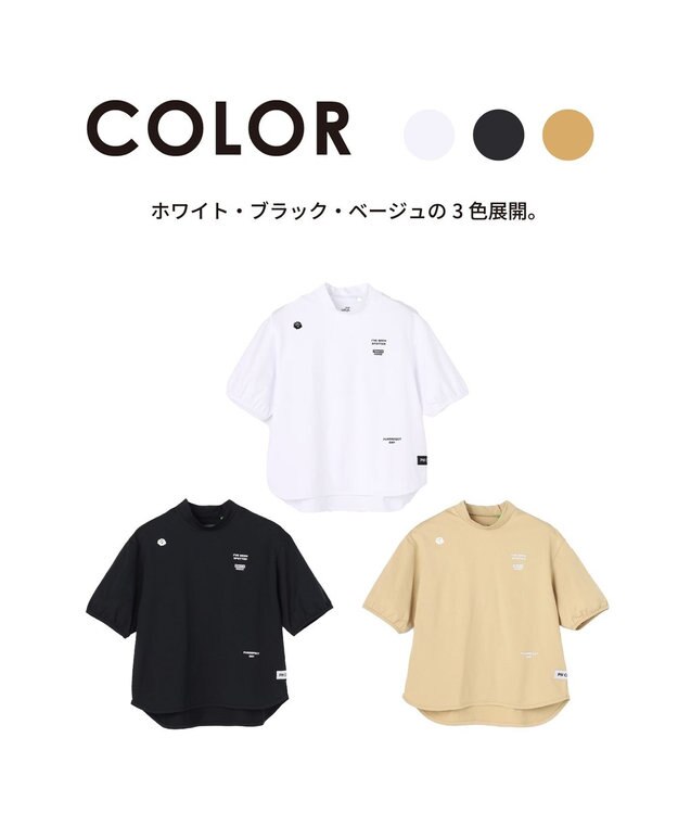 PW CIRCULUS 【WOMEN】パフスリーブモックT  2026年モデル ゴルフウェア レディース ベージュ系