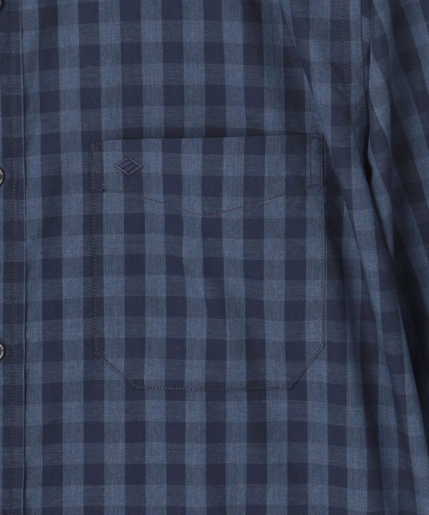 JOSEPH ABBOUD 【綿100％】メランジギンガムチェック シャツ ネイビー系4