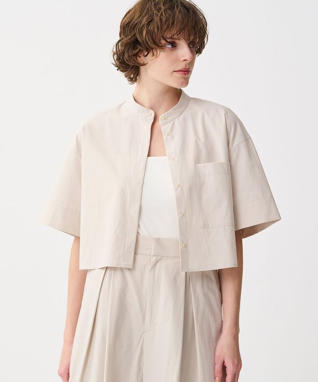 uncrave カラータイプライター ショートシャツ ライトベージュ