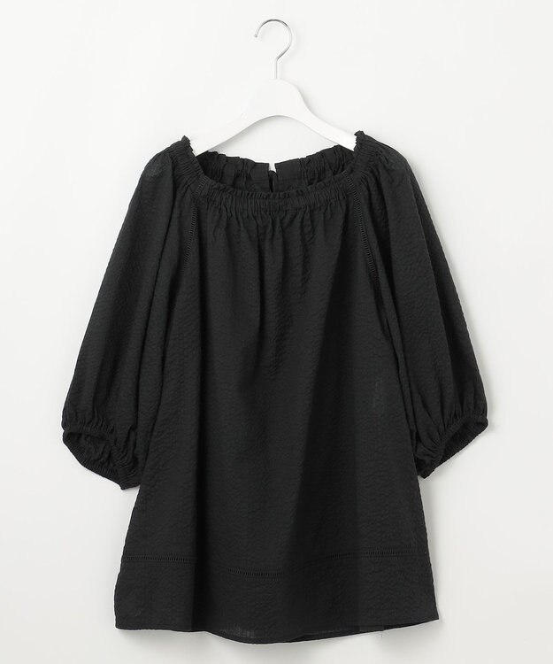 23区 【SLOW/一部店舗限定】コットンローンウェーブ ブラウス ブラック系