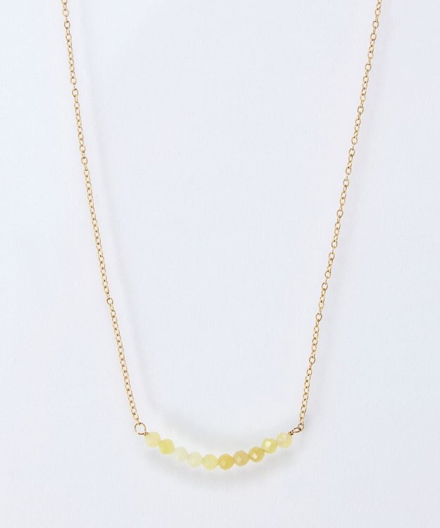 Phoebe 【金属アレルギー対応】サニージェムラインアーチネックレス/天然石/サージカルステンレス イエロー