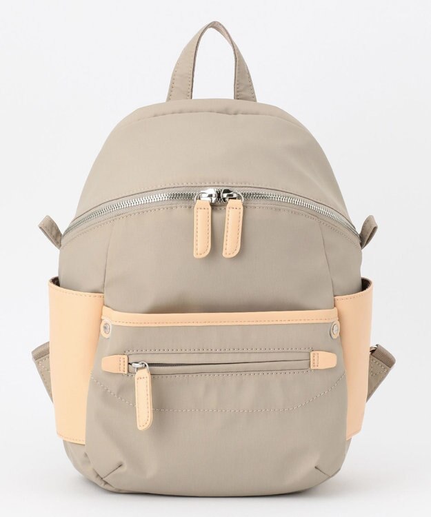 Y'SACCS 【ナイロンタフタ×リサイクルレザー】デイリーミニリュック ライトグレー