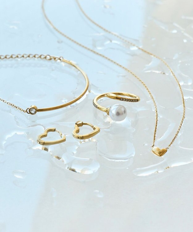 Phoebe 【金属アレルギー対応】サニージェムラインアーチネックレス/天然石/サージカルステンレス イエロー