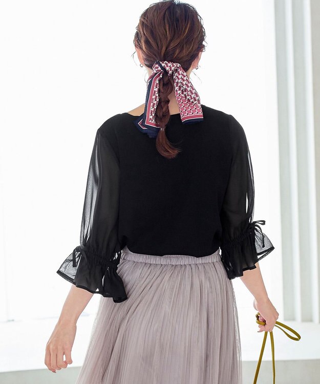 Tiaclasse 【洗える】キャンディースリーブニットトップス ブラック