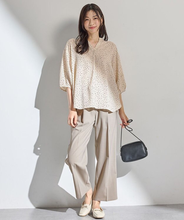 ANY ドルマンスキッパードットブラウス エクリュ系