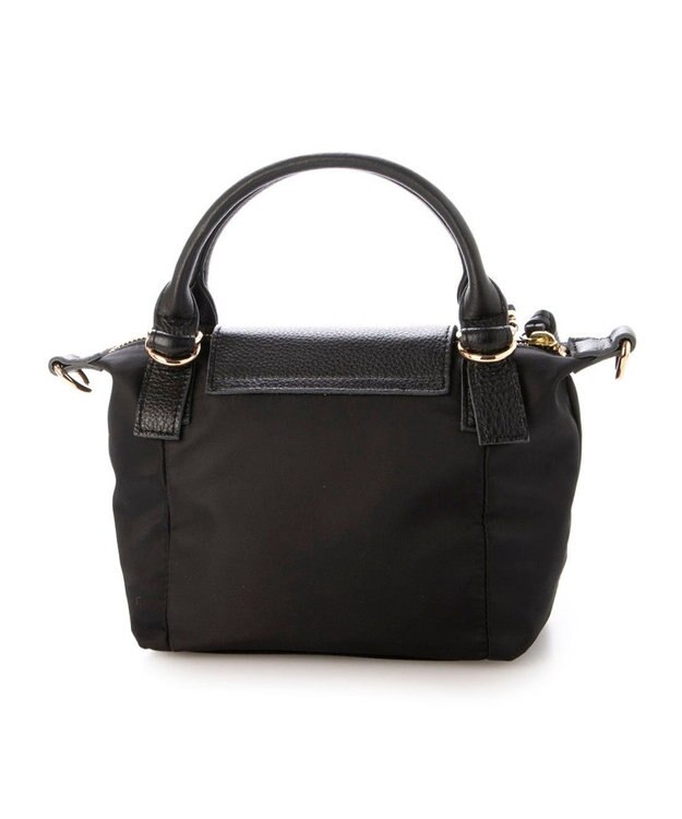 UNBILLION ペルケ perche / ナイロン×牛革かぶせジェムストーン2wayショルダーバッグ ブラック