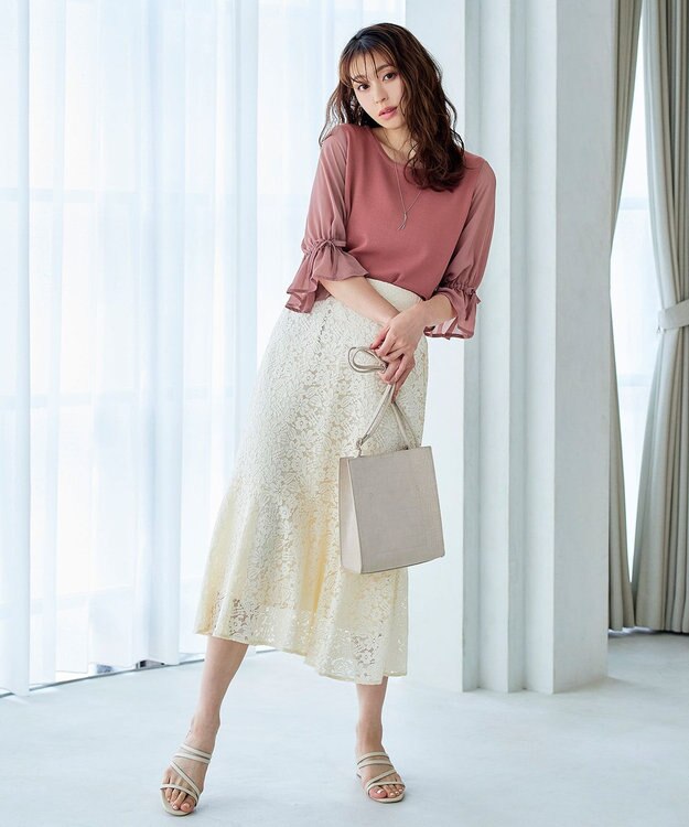 Tiaclasse 【洗える】キャンディースリーブニットトップス ピンク