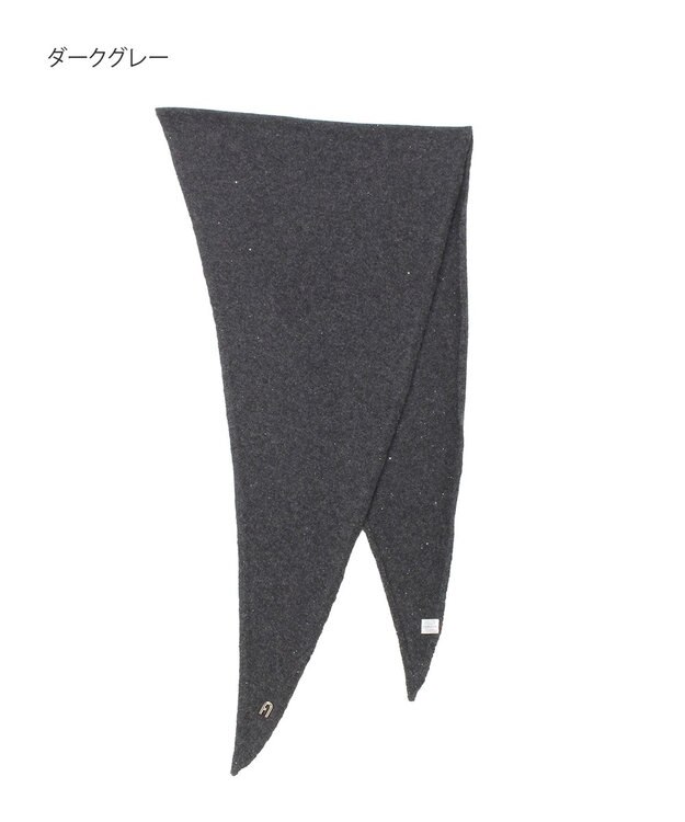 MOONBAT FURLA(フルラ）カシミヤ スパンコール トライアングルストール ダークグレー