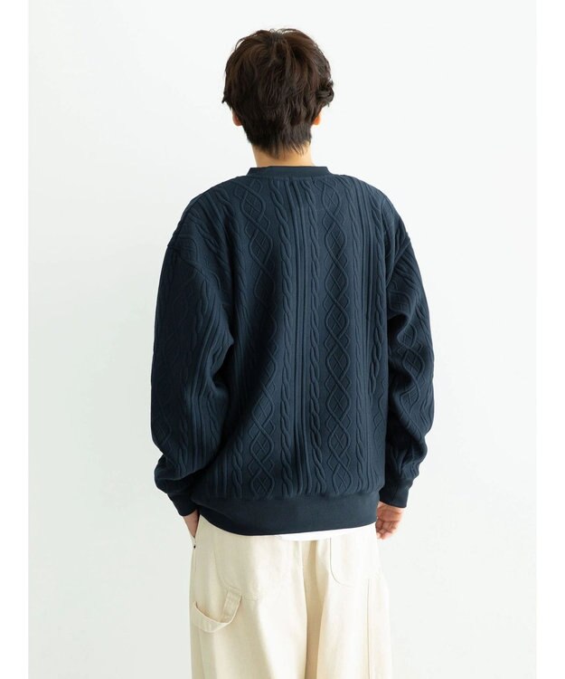 CRAFT STANDARD BOUTIQUE ケーブル柄カットプルオーバー1 Navy