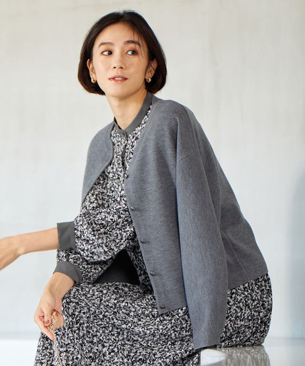 自由区 【WEB&一部店舗限定】スムージーニット カーディガン チャコール