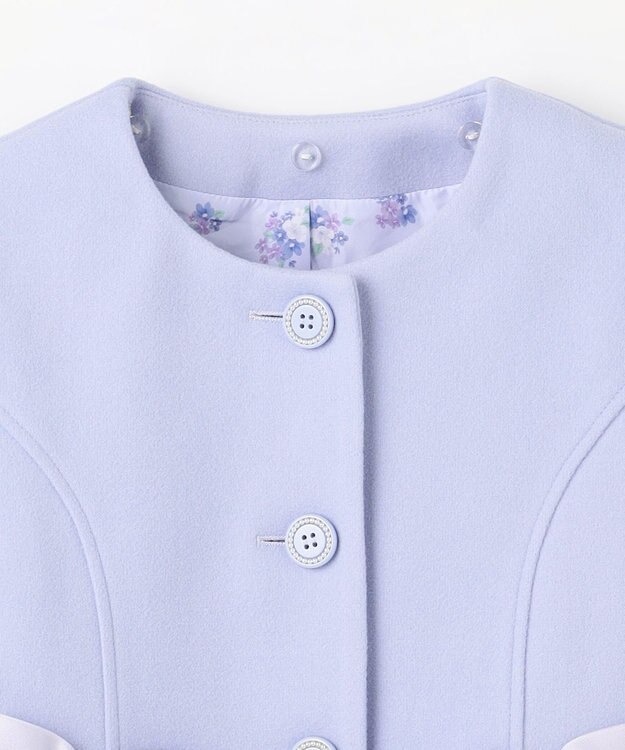 ANY KIDS 【フード取り外し可能】ウールライクコート サックスブルー