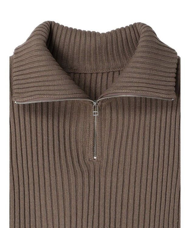 earth music&ecology ハーフジップニットベスト Mocha