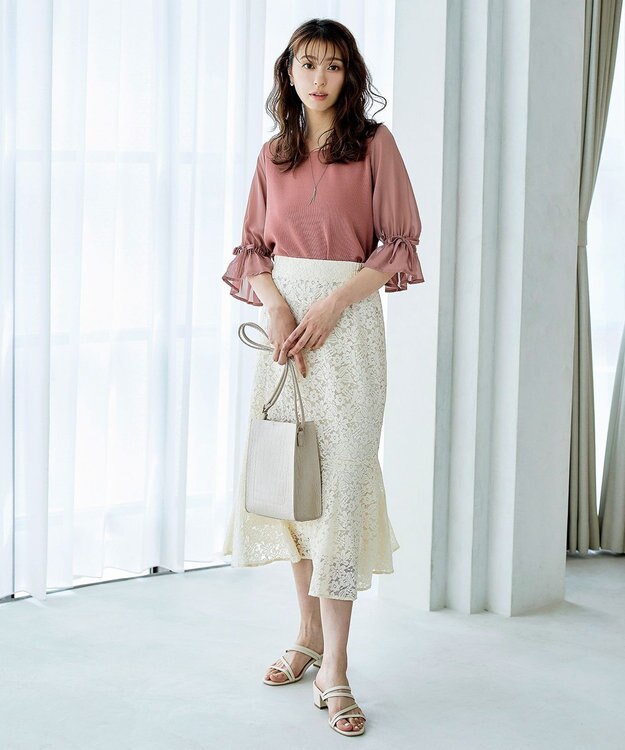 Tiaclasse 【洗える】キャンディースリーブニットトップス ピンク