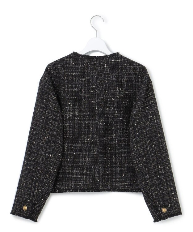 23区 【滝沢眞規子さん着用】GIOLICA ボタン ツイード ジャケット ブラック×ゴールド