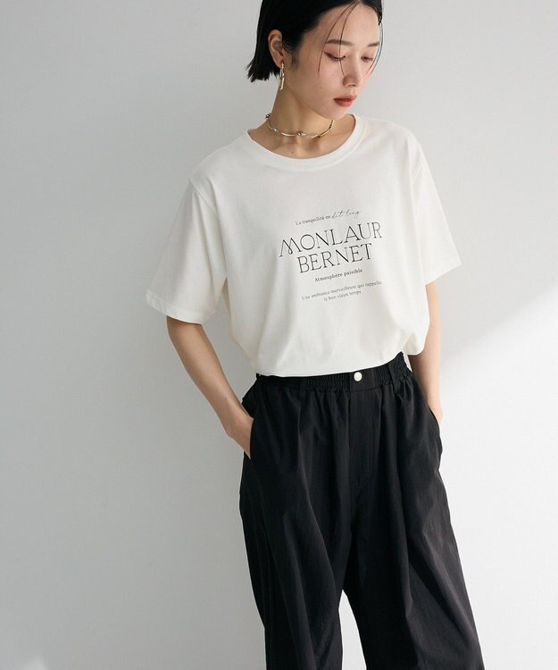 Green Parks ＢＰ　フェミニンロゴレギュラーＴシャツ Off White