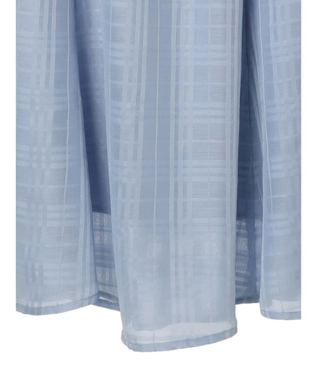 earth music&ecology シアーチェックフレアスカート Sax