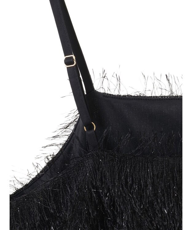 Green Parks ラメフリンジカットキャミソールビスチェ Black