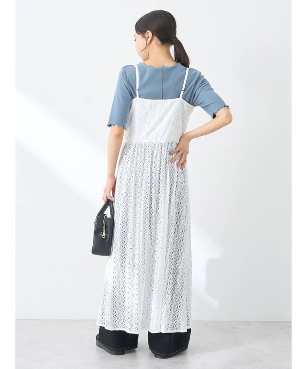 earth music&ecology フラワーレースキャミワンピース Off White