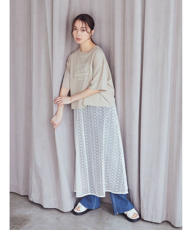 earth music&ecology ＣＡＮＮＥＳ　ショートＴ Beige