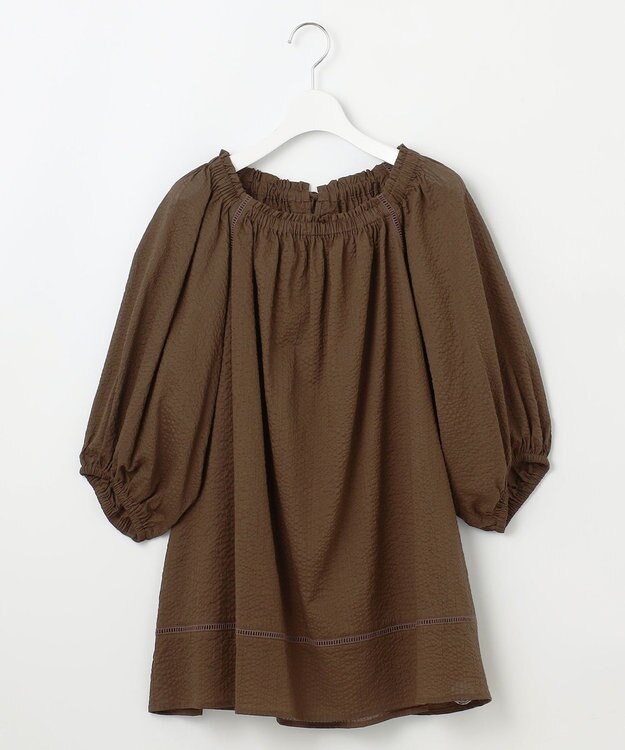 23区 【SLOW/一部店舗限定】コットンローンウェーブ ブラウス ブラウン系