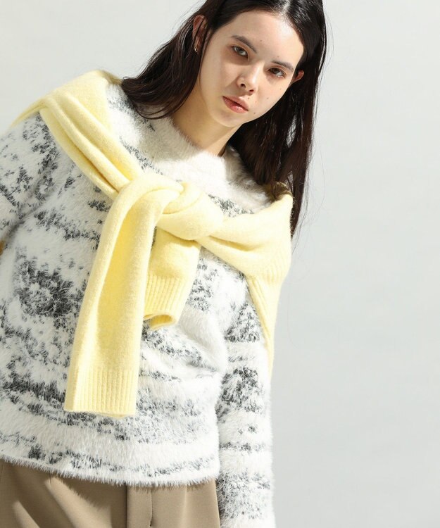 CRAFT STANDARD BOUTIQUE ニュアンス柄フェザーニットプルオーバー Ivory