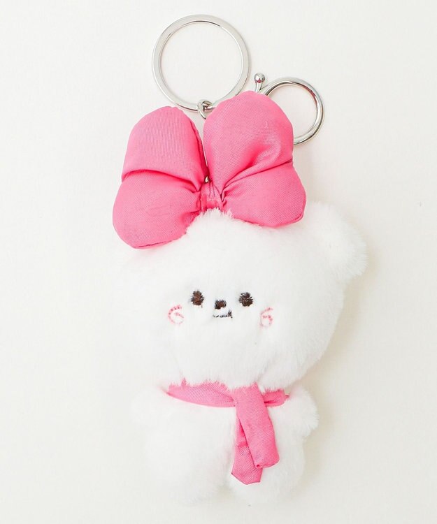 WEGO BIGリボンくまぬいぐるみキーホルダー ホワイト