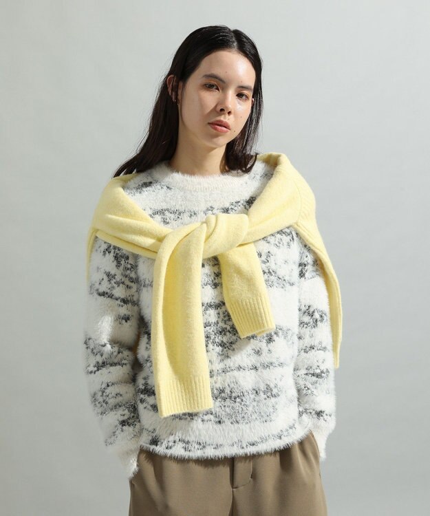 CRAFT STANDARD BOUTIQUE ニュアンス柄フェザーニットプルオーバー Ivory