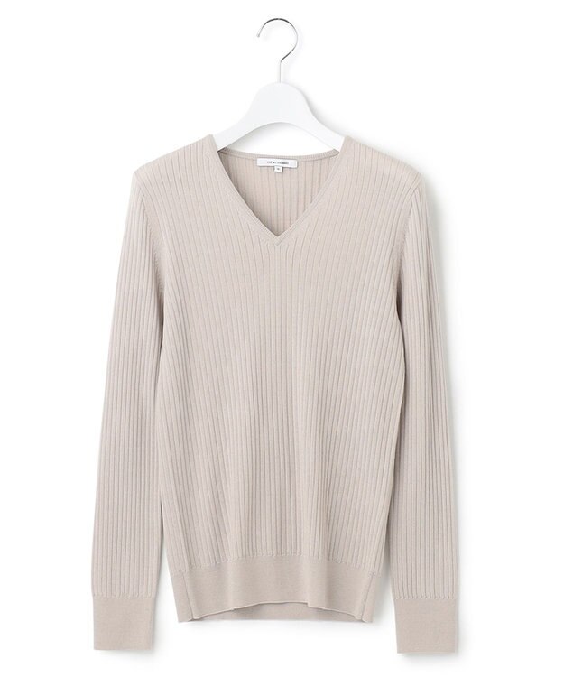23区 【洗える】ウーステッドウール Vネック ニット ライトベージュ系