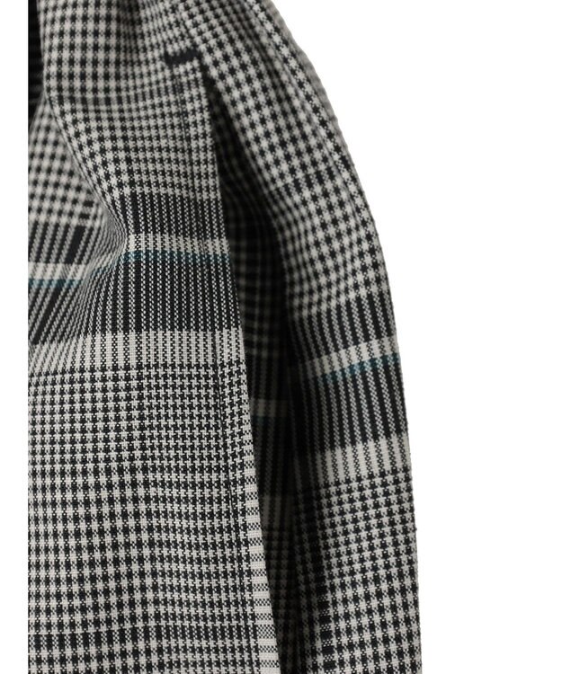 Green Parks 綿麻混バックルベルト付タイトスカート Check Black