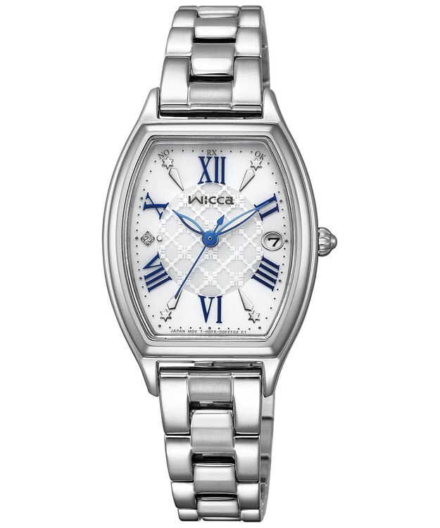 CITIZEN 【トノー型 ソーラーテック電波時計】大人可愛い 樽型ウオッチ KS4-014-11 シルバー