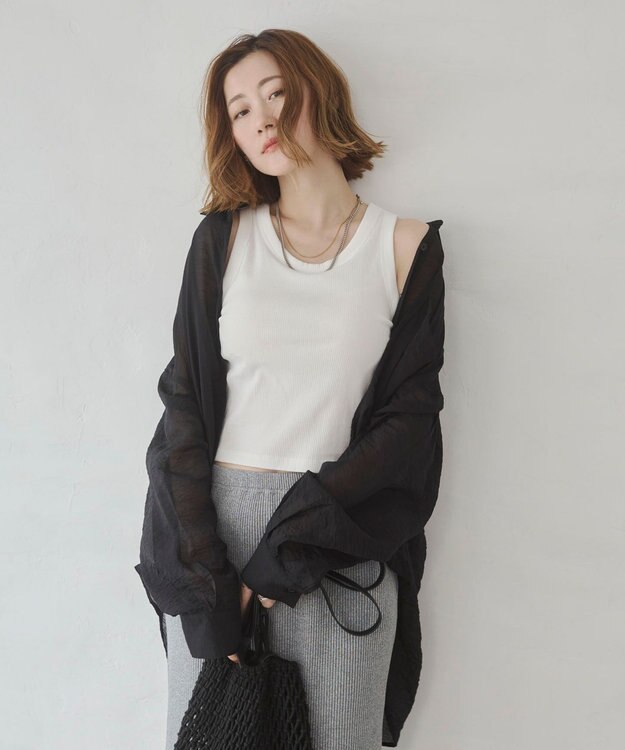 WEGO 【カップ付き】接触冷感なちゅ盛れカップインタンクトップ ホワイト