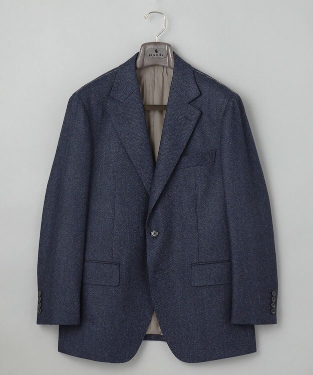 GOTAIRIKU 【尾州】カシミヤブレンド定番ヘリンボーン ジャケット(2024年モデル) ネイビー系8