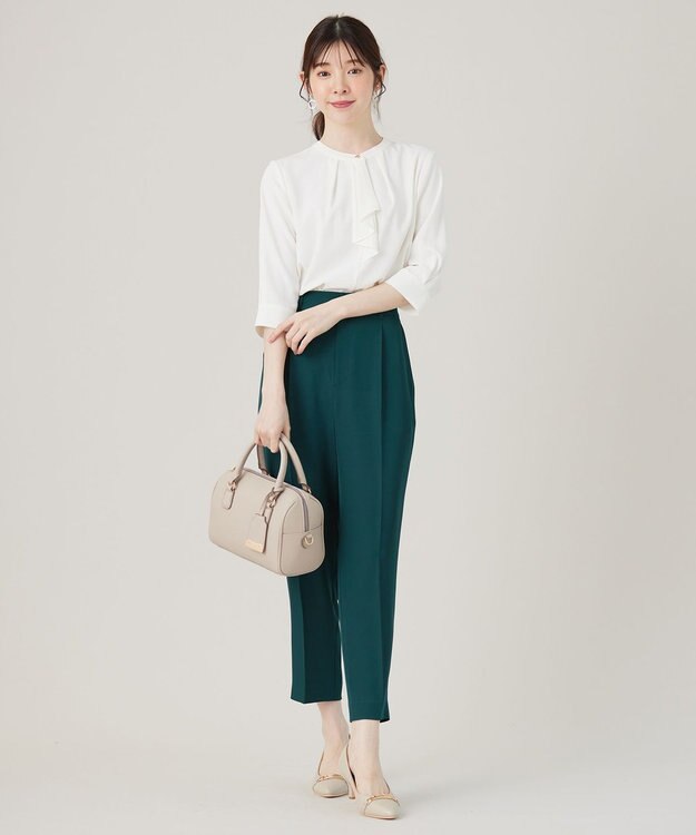 ANY SIS L 【洗える】ラッフルボウ ブラウス オフ