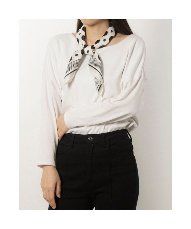 UNBILLION カシュネ cache nez / ドット柄スカーフ ホワイト