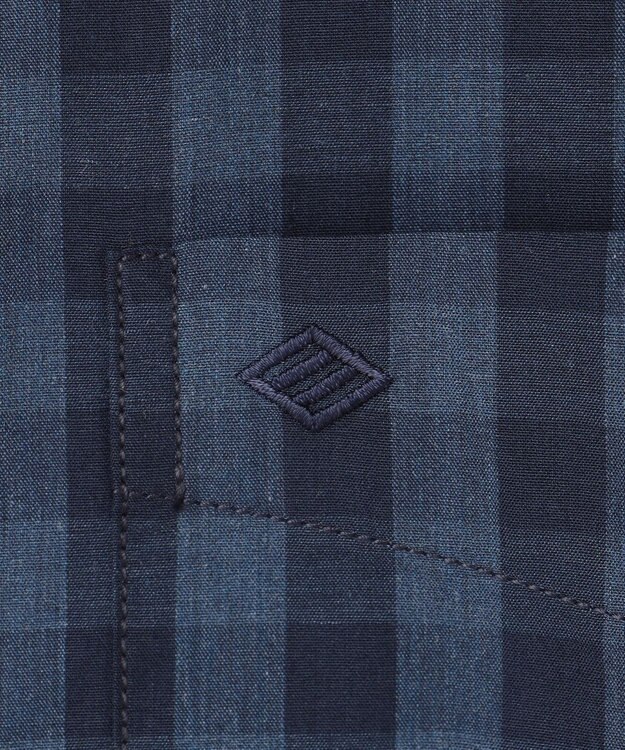 JOSEPH ABBOUD 【綿100％】メランジギンガムチェック シャツ ネイビー系4