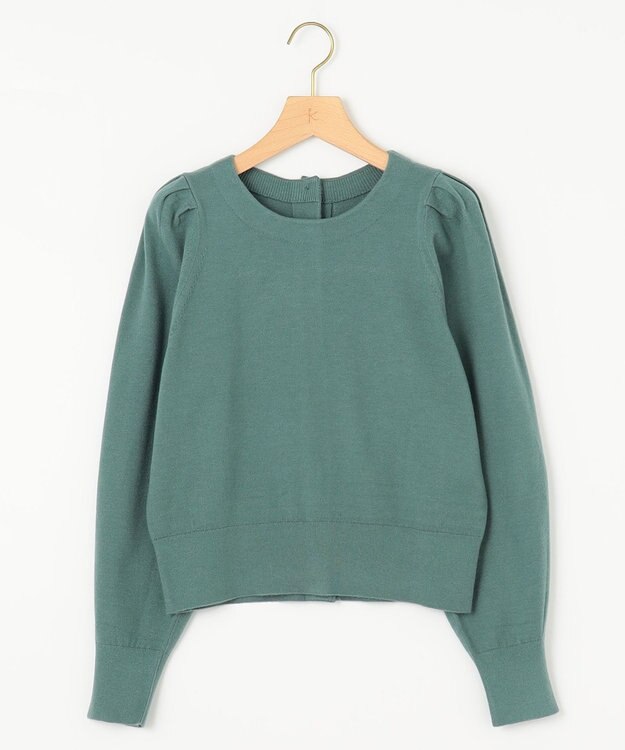 組曲 L 【前後着用可】BOREROタックプルオーバー ニット ライトグリーン系