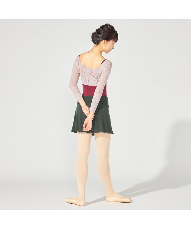 Chacott 【ノーソイングニット】7分袖レオタード ワインレッド