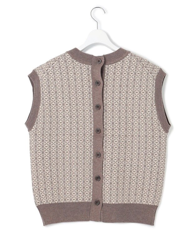 J.PRESS YORK STREET 【WOMEN】ANTI PILLING  JACQUARD ベスト ブラウン系5