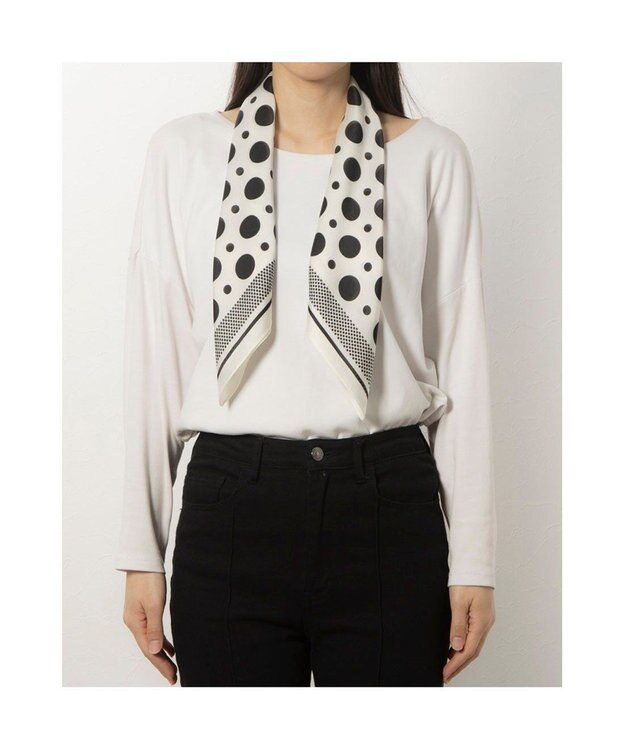 UNBILLION カシュネ cache nez / ドット柄スカーフ ホワイト