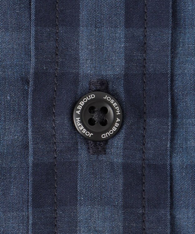 JOSEPH ABBOUD 【綿100％】メランジギンガムチェック シャツ ネイビー系4