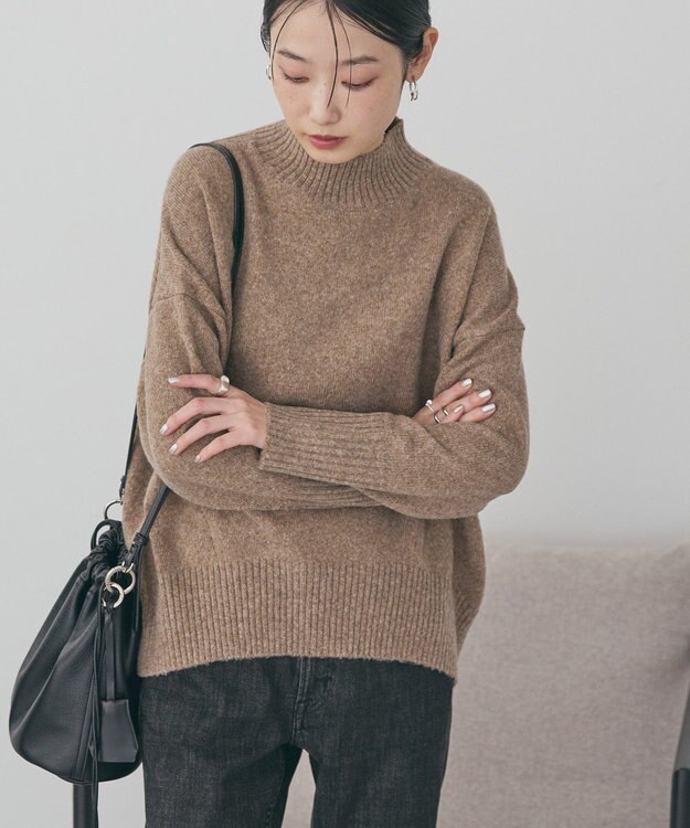 AMERICAN HOLIC モックネックコクーンニットプルオーバー Beige